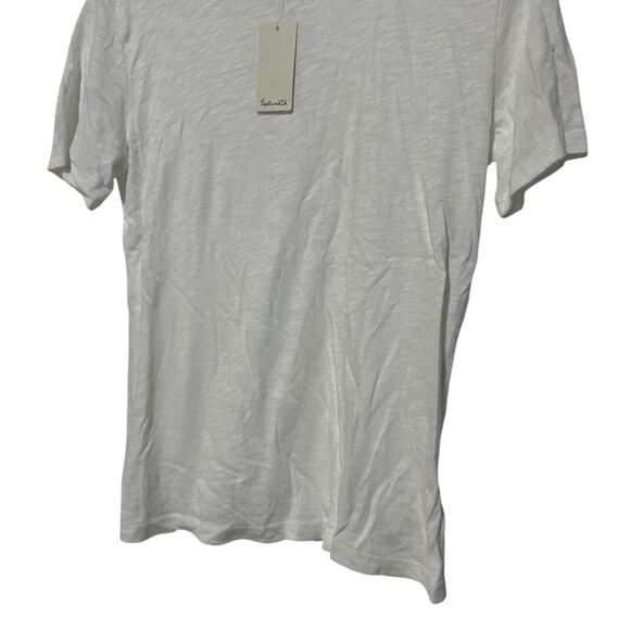 SPLENDID TOP WOMENS XSMALL BASIC CREW NECK SHORT SLEEVE SLUB TEE SHIRT WHITE - Picture 7 of 12